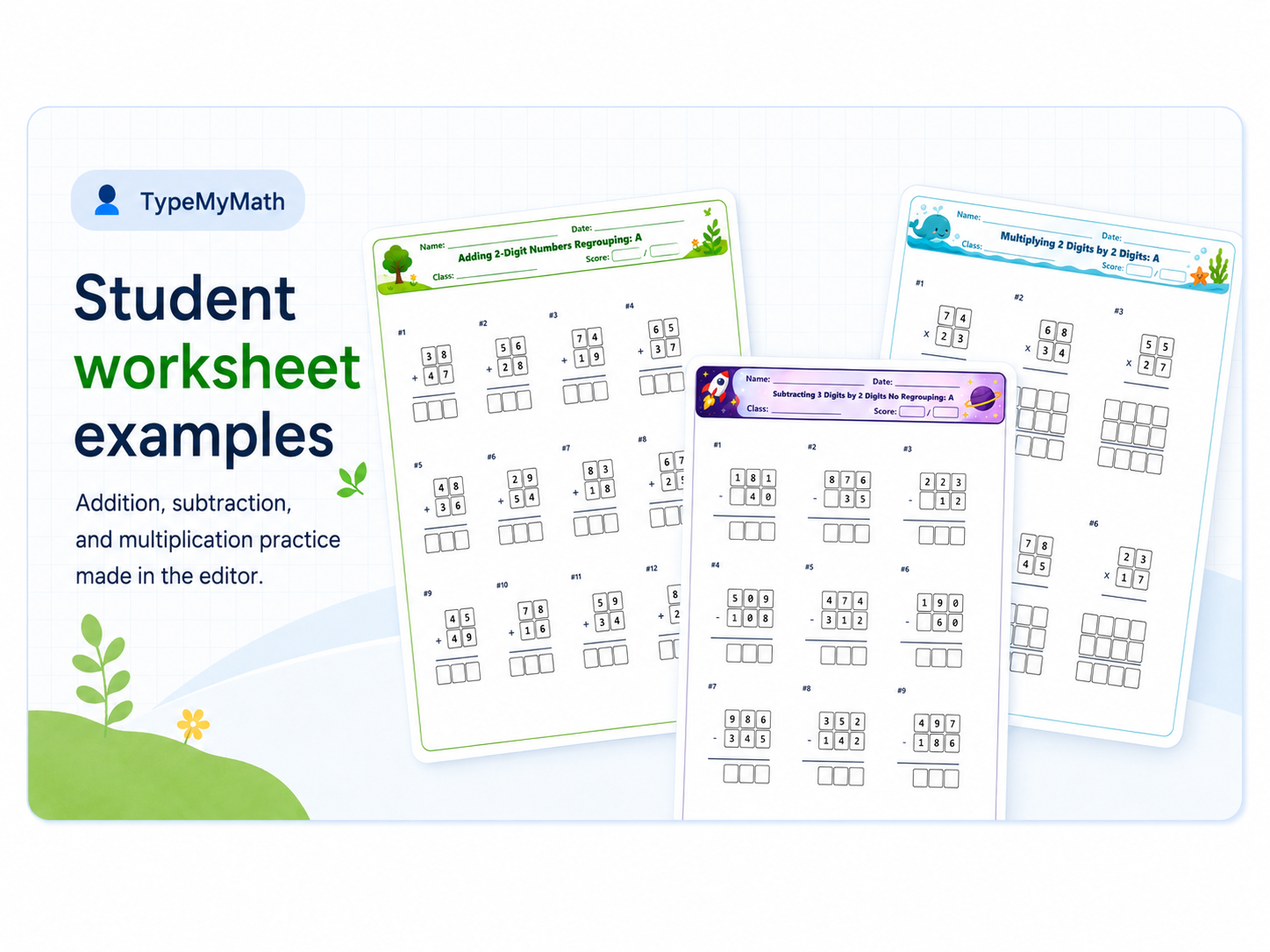 TypeMyMath | Math Worksheet Editor for Teachers and Students